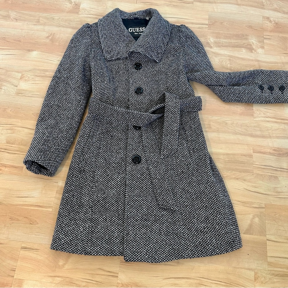 Tweed belted coat